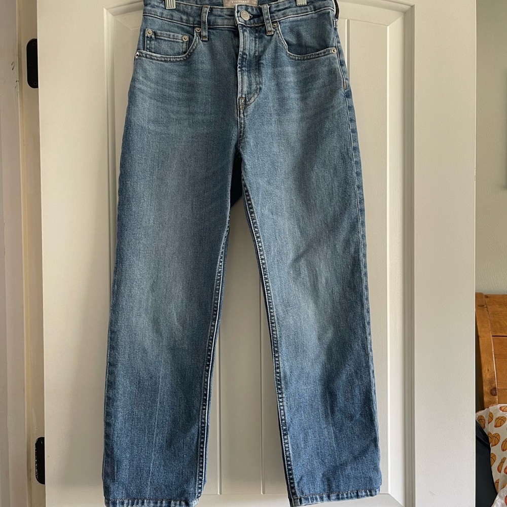Everlane straight leg cropped jeans.